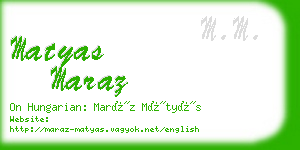 matyas maraz business card